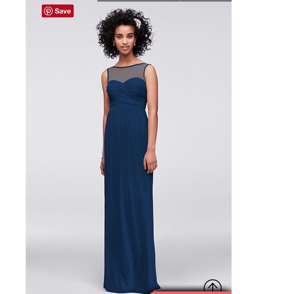 David's Bridal Long Mesh Dress F15927